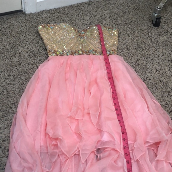 NWOT Sherri Hill Dress Size 0 Pastel Pink Rhinestone Crystal Beaded Hi Low 1920 - Picture 7 of 9